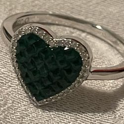 Green Heart Necklace and Ring Set