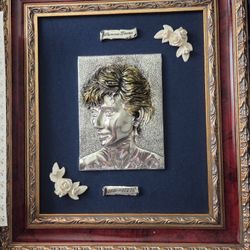 Princess Diana commemorative .925 sterling silver  Cameo Framed Sculpture 