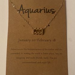 Fashion Gold Plate Aquarius Necklace 