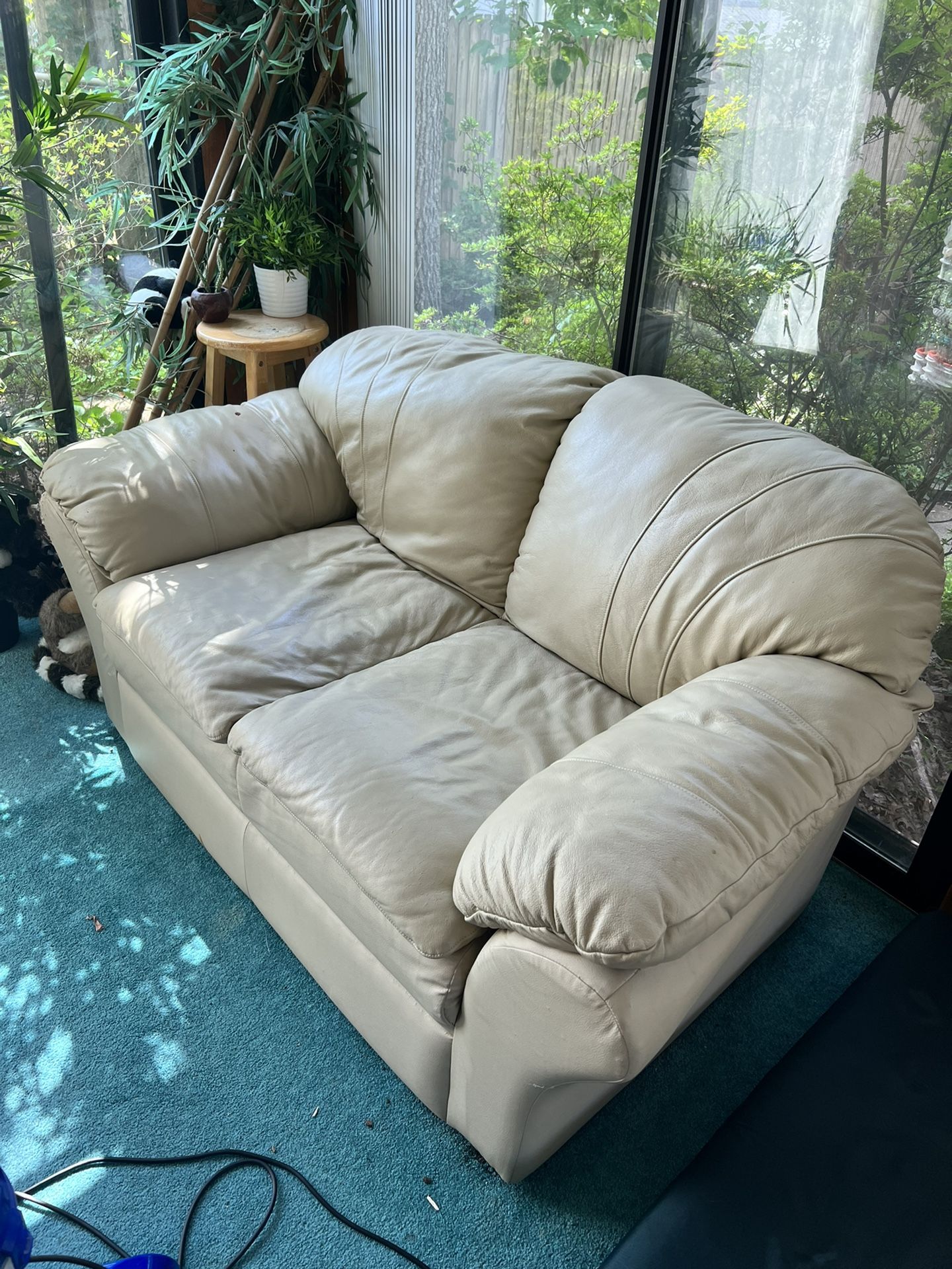 White Faux Leather Luv Seat