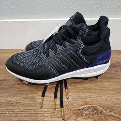 New Adidas UltraBoost 1.0 Baseball Cleats Black White Purple Men’s Sz 6.5 IH5206