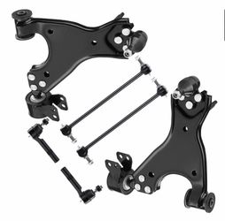 6PCS Front Lower Control Arms w/Ball Joints for Buick Enclave 08-17, Chevy Traverse 09-17, GMC Acadia 07-16, Saturn Outlook 07-10, Sway Bars + Outer T