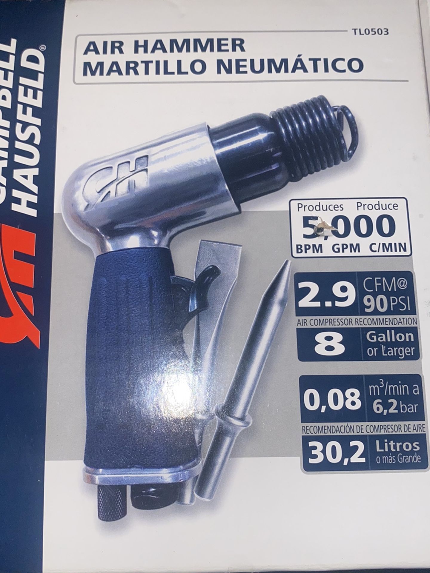 Brand New Campbell Hausfield Air Hammer 1 5/8 Stroke 90 PSI