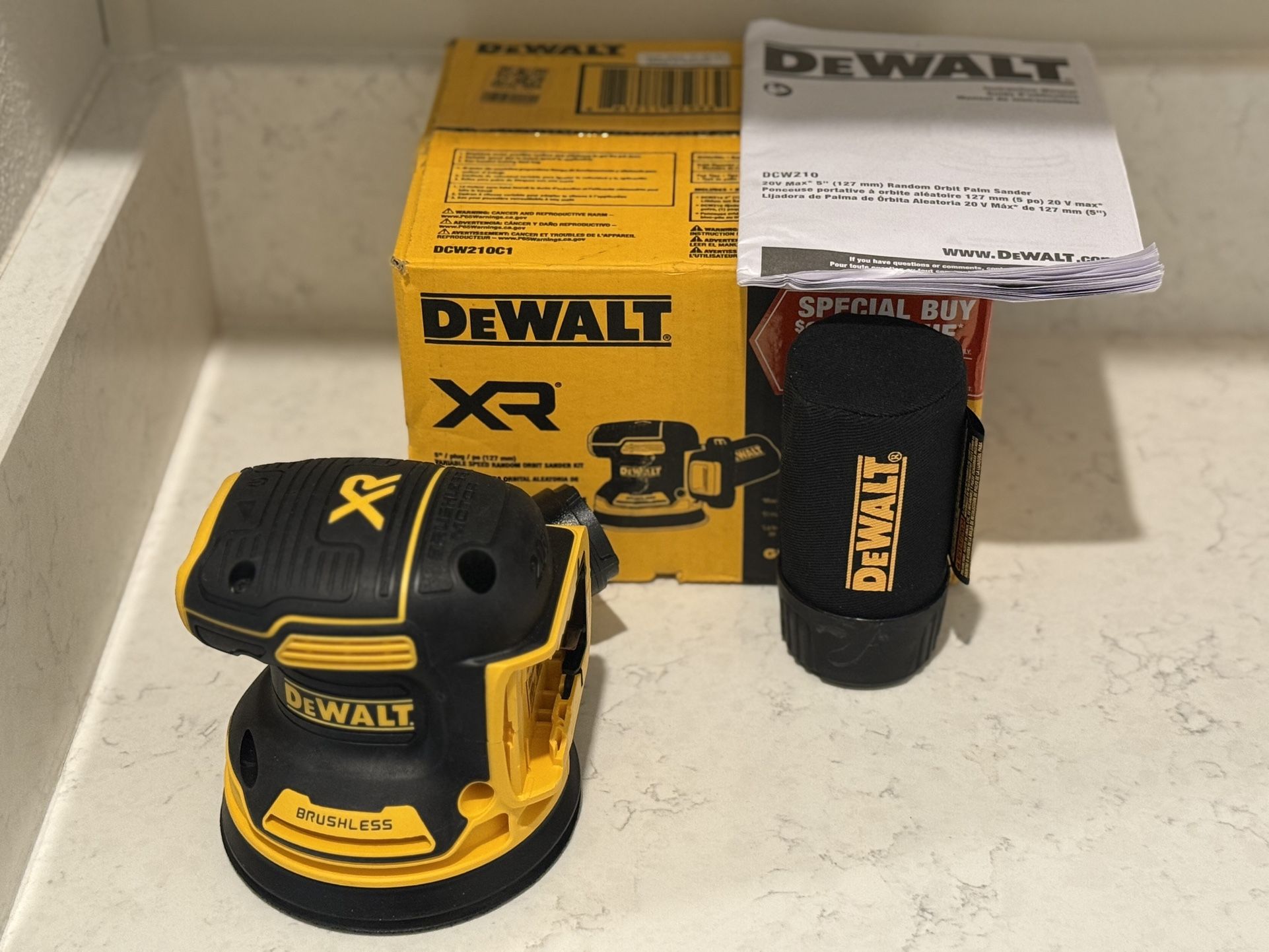 DeWalt DCW210 20v Max XR Brushless Orbit Sander Cordless Retail PKG (TOOL ONLY)