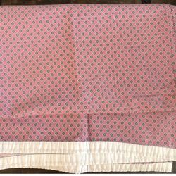 Flat Sheet / Vintage Lauren Ralph Lauren   Studio Foulard Pink and White Twin 