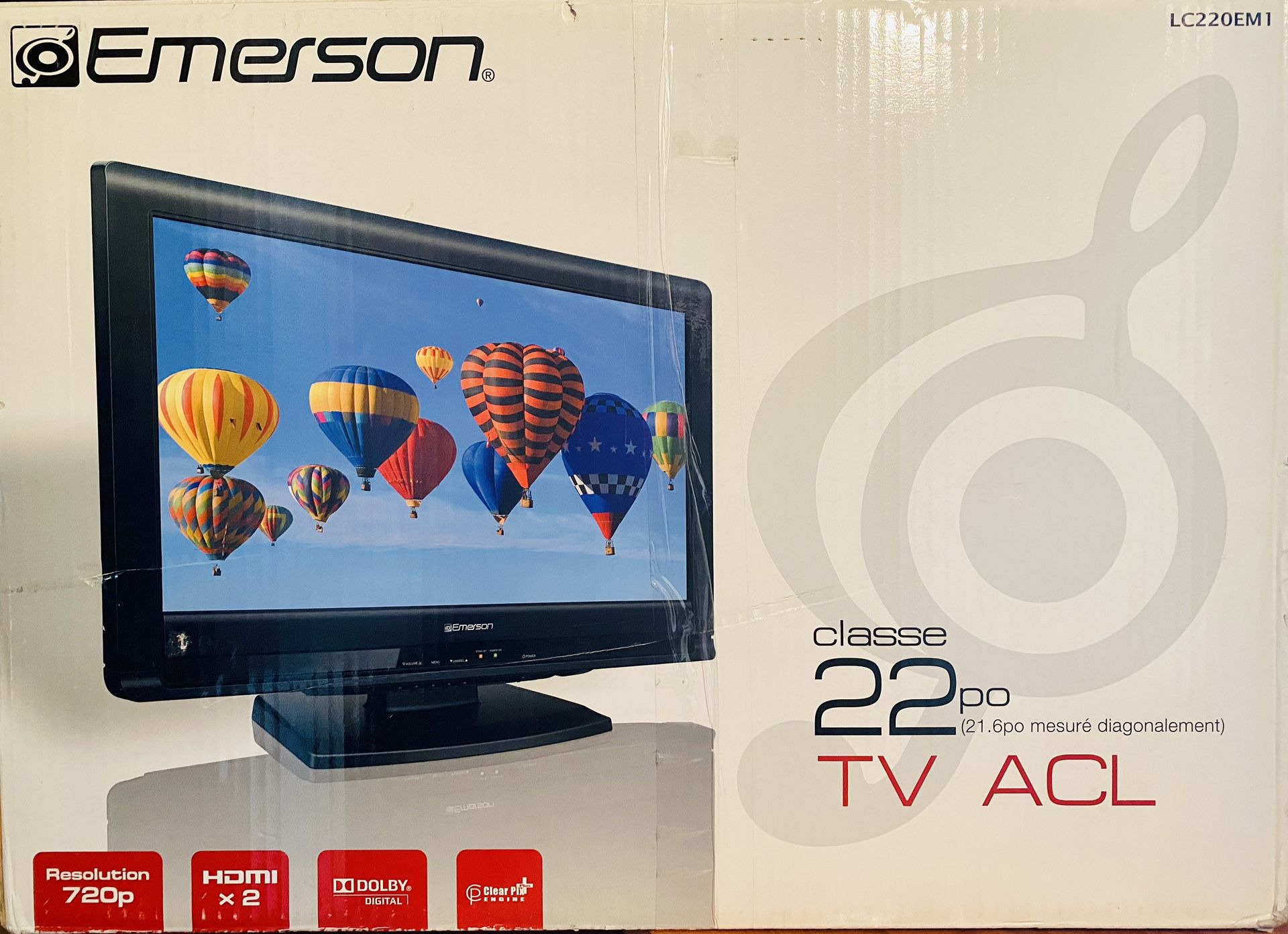 Emerson 22”(inch) LCD TV ACL 720p HDMIx2 Dolby Digital LC22OEM Monitor Computer Desktop