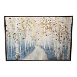 Framed Birch Tree Forest Canvas Wall Art