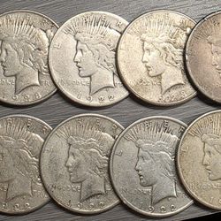 10 Peace Dollars - Various Dates