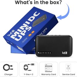 Mini UPS DC 20000mAh Battery Backup & Surge Protector Uninterruptible Power Supply for Router Modem USB Type-C Mini UPS 5V/9V/12V DC20000 Plus Altair