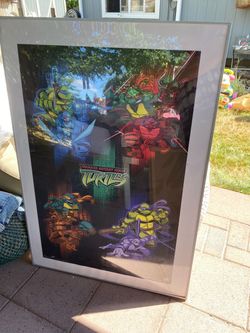 Teenage Mutant Ninja Turtles LARGE Framed Poster From 2003 Y2K