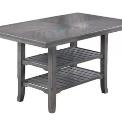 GREY COUNTER HEIGHT DINING TABLE WITH CHAIRS