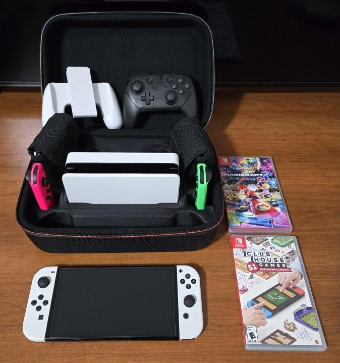 White Nintendo Switch OLED Bundle