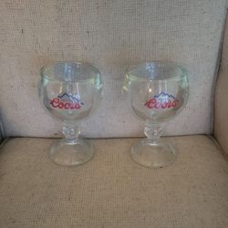  vintage Coors beer glass goblet