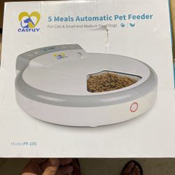 Casfuy 5  TIME FEEDER MEAL AUTOMATIC PET FEEDER FOR DOGS OR CATS/ Cat Feeder/ Dog Feeder/ Cat Food Dispensar 