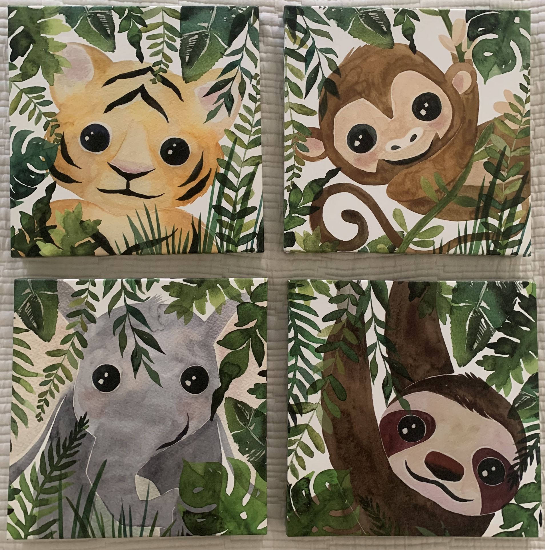 Safari Animal Wall Art – Set of 4 (Nursery/Child’s Room)