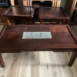 Dark Wood Coffee Table and End tables