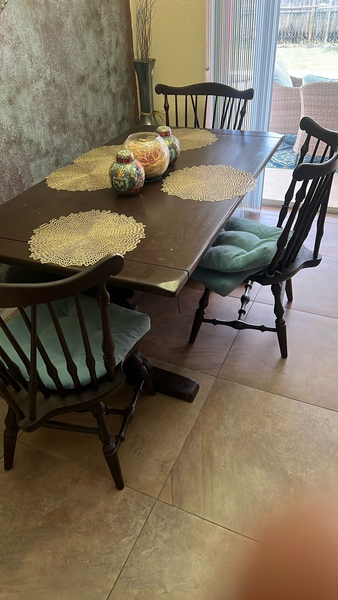 ethan allen dining table with chairs