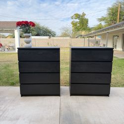 2 IKEA Black Dressers Set 