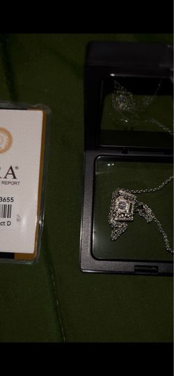 Silver Pendant Necklace with GRA Report