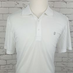 IZOD Golf Mens Large White Polo Casual Short Sleeve Shirt 