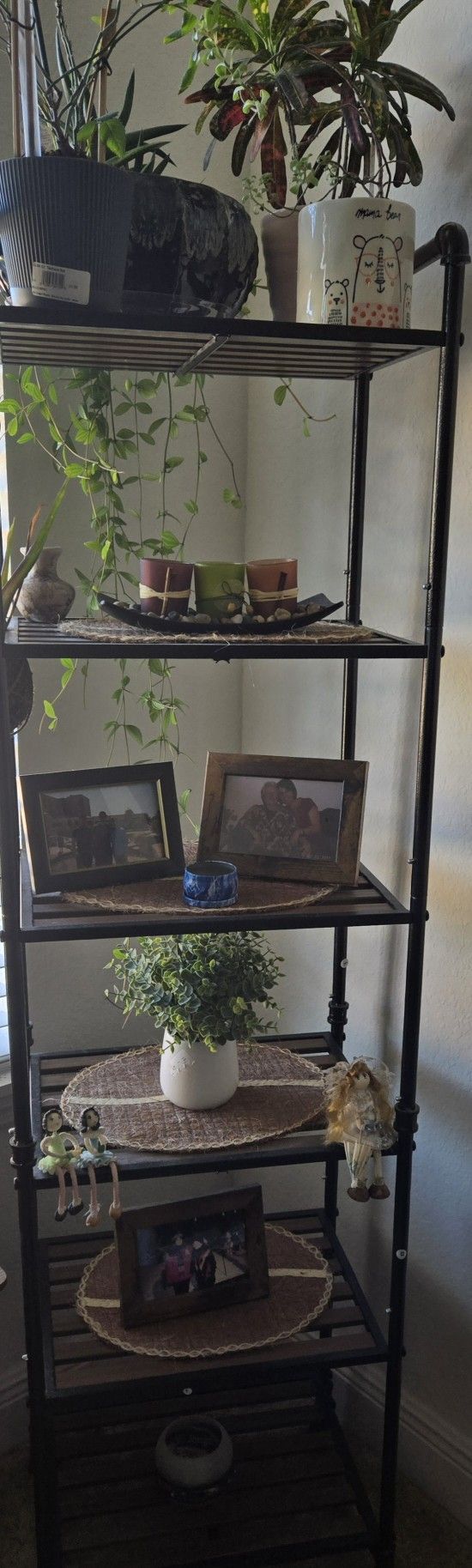 6 Tier Wood Rolling Storage Shelves Adjustable