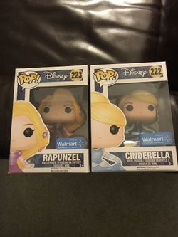 Funko pop Disney exclusive sparkle dress Cinderella and rapunzel