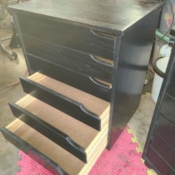 Wide Wood Roll Around Drawer Cart