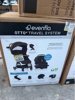 Evenflo Otto+ Travel System with LiteMax Infant Car Seat, Chia Black