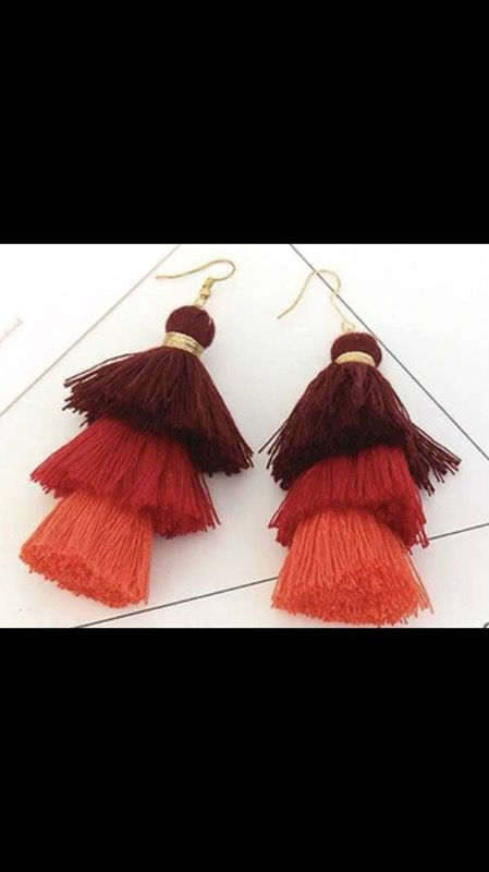 Multi color fringe earrings perfect for the fall get yours today!