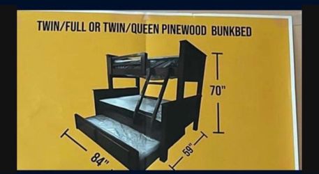 Bunk Beds/ Literas Twin Full Full Madera 100% Pinewood