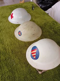 Civil Defense helmets, Cold war, cd ww2 post war
