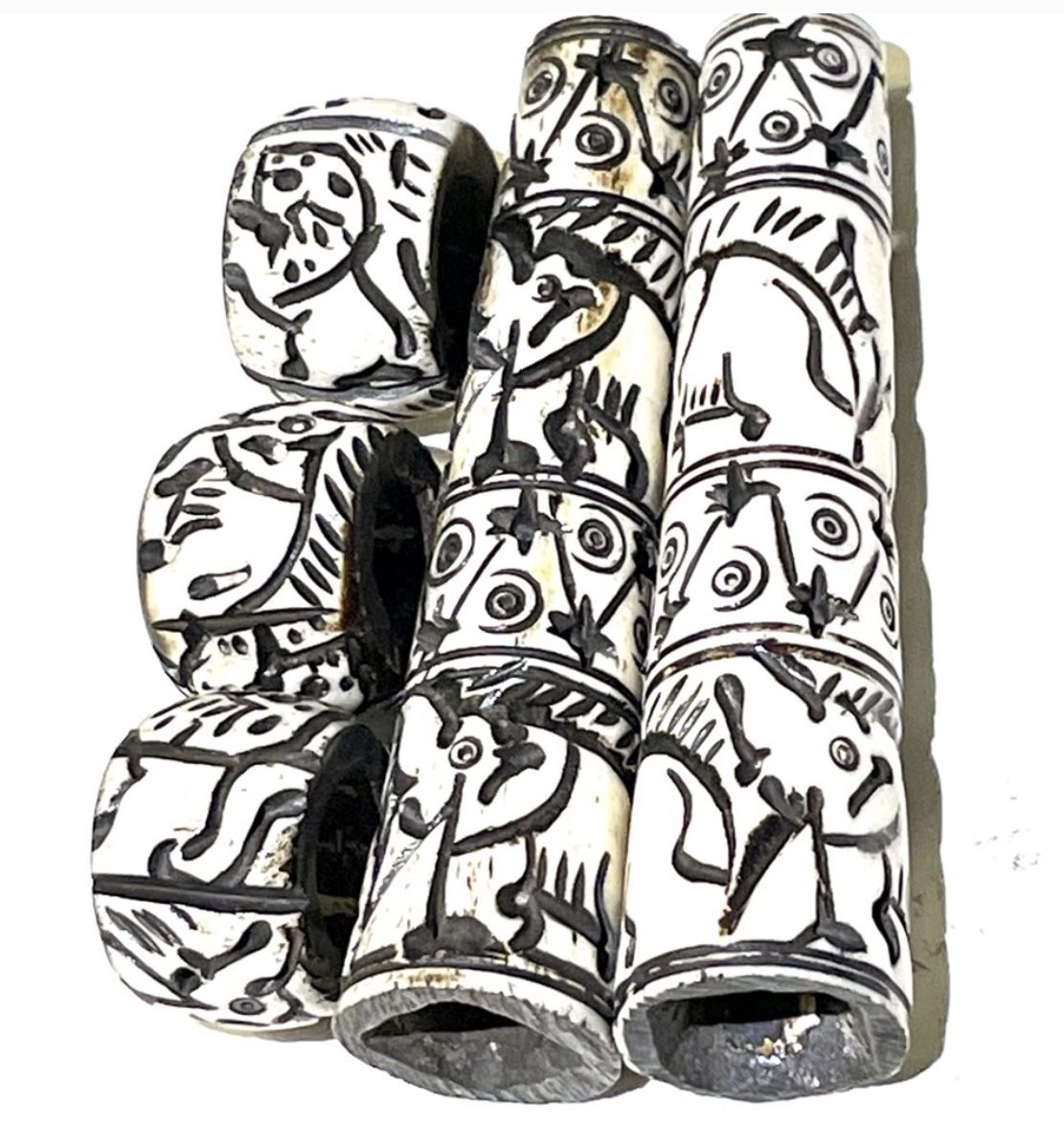 Fancy Carved Bone Beads