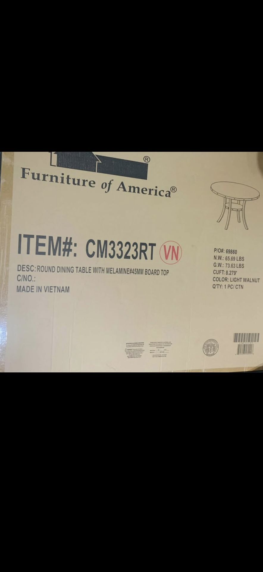 Round Dining Table.. .. Brand New