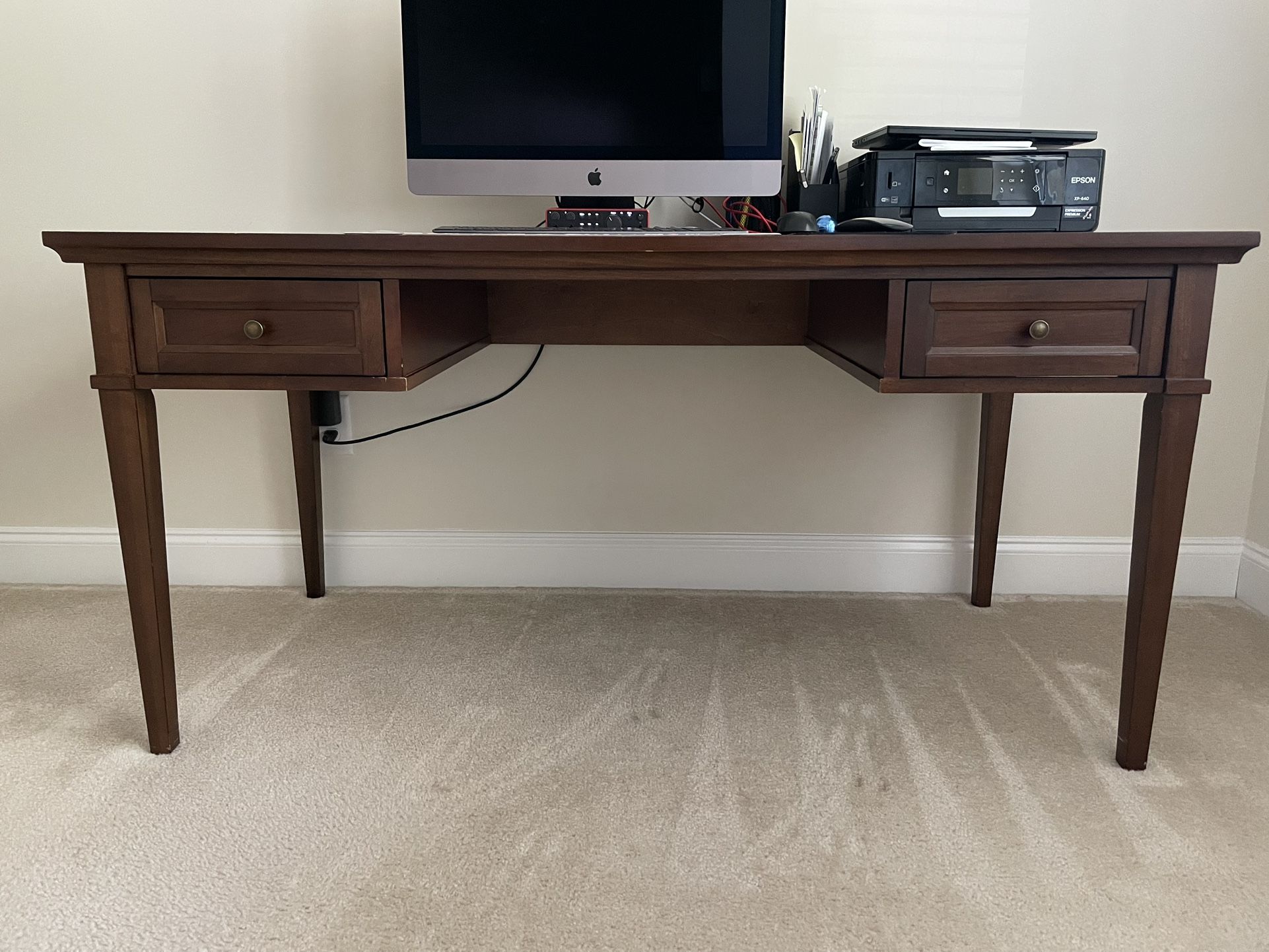 Crate And Barrel Harrison Cherry Wood Office Desk