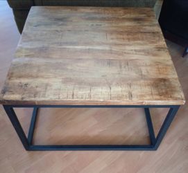 Rustic Wood and Metal Coffee Table