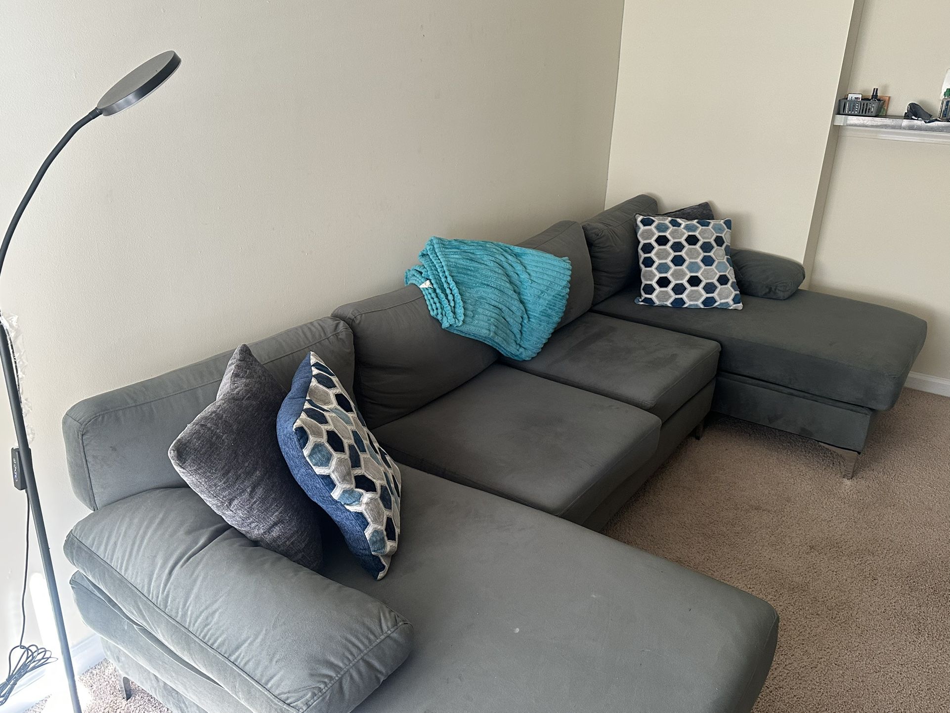 Sectional Couch W/ Lamp
