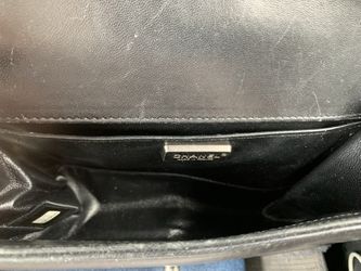 chanel bag authentic black Leather With Authenticity Card