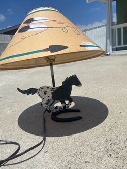 Vintage Painted Horse Lamp
