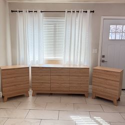 Boho dresser with nightstands
