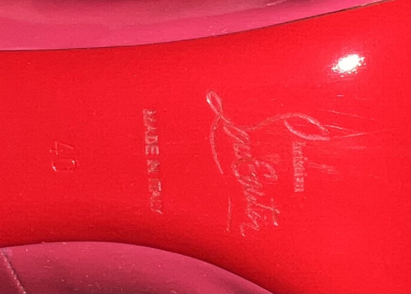 Fuschia/Berry Christian Louboutin Pumppie 85mm Leather Heels - Size 40