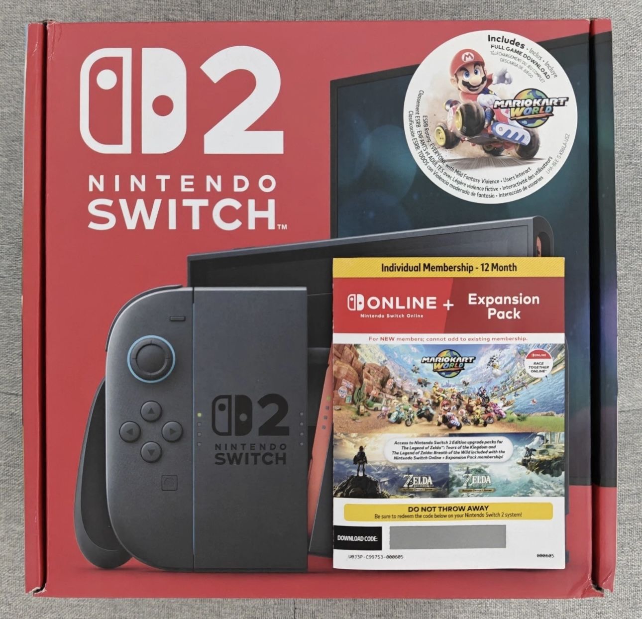 Costco Nintendo switch 2 bundle with Mario Kart World, expansion and online pack 12 months