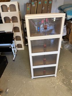 66.5 Gallons Stackable Storage Bins w/ Lockable Wheels Home Organizer