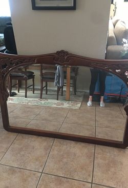 Beveled glass antique mirror
