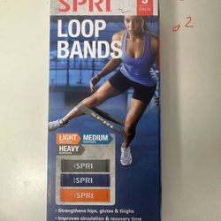 Spri Loop Bands 3 pack Light Medium Heavy Resistances Exercise Workout Bands