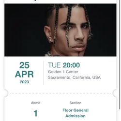 Rauw Alejandro Floor Ticket Sacramento