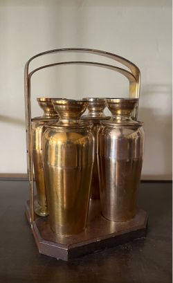 Rare Authentic Napier “Foursome” Cocktail Shaker Barware Set,  Art Deco Mid Century