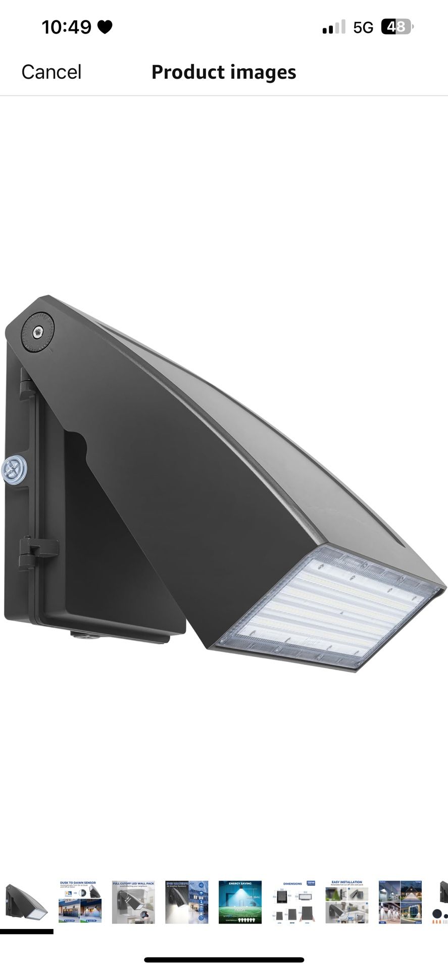CINOTON 120W LED Wall Pack Light with Dusk to Dawn Photocell, 120-277V IP65 Outdoor Security Light, 0-90° Adjustable Full Cut-Off LED Wall Light for G