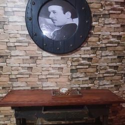 Rustic sofá table w/ drawer color black 