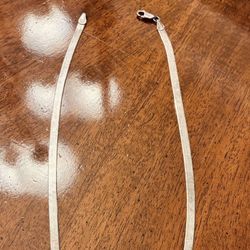 925 Solid Sterling Silver Herringbone Necklace