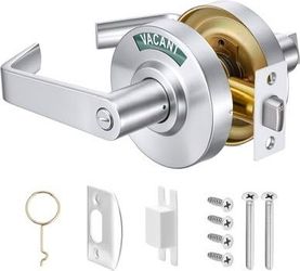 1 Commercial Bathroom Door Handle with Indicator Lock, Non Reversible Lefthanded, Vacant Occupied